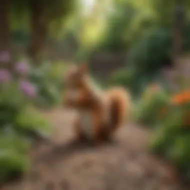 Vibrant Garden with Squirrel Deterrents Vibrant garden with squirrel deterrents