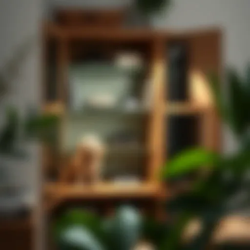 A stylish shoe cabinet designed to keep dogs away from footwear