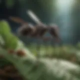 Close-up of a flying ant on a leaf