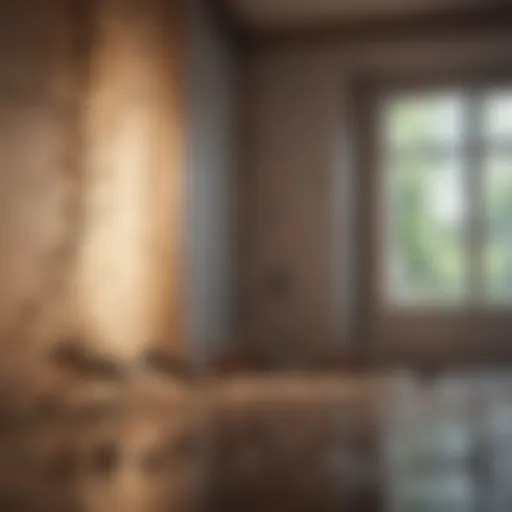 Close-up of flying ants swarming around a home