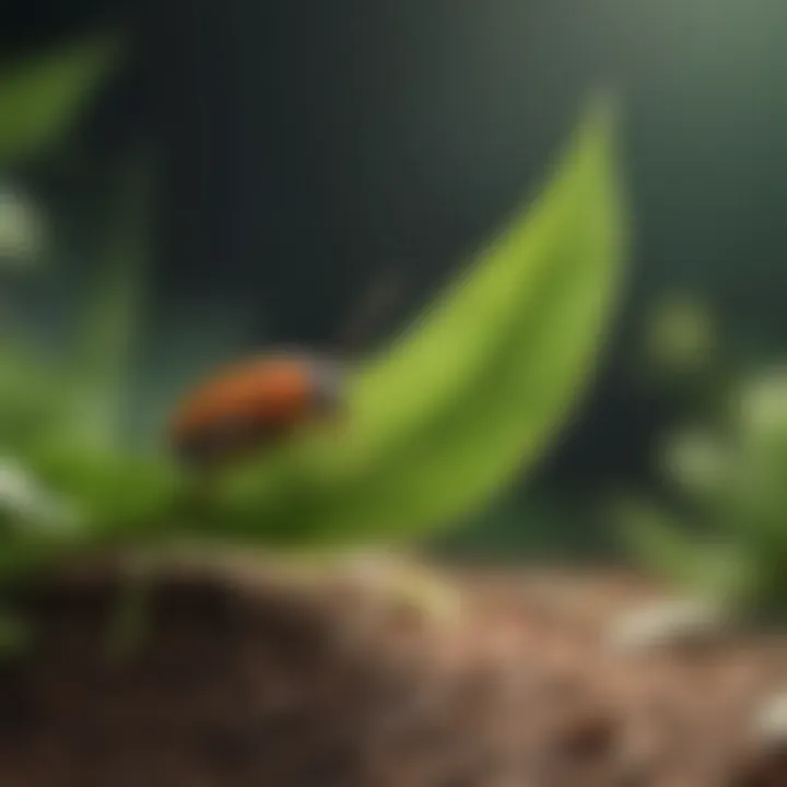 Different types of plant pests on leaves