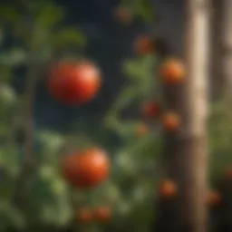 Vibrant tomato plants showing signs of blight