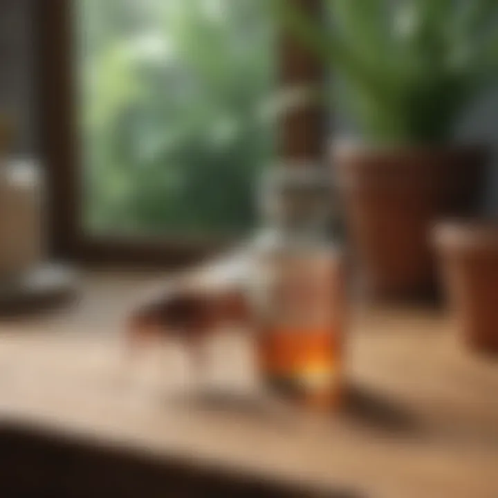 Natural remedies displayed on wooden table