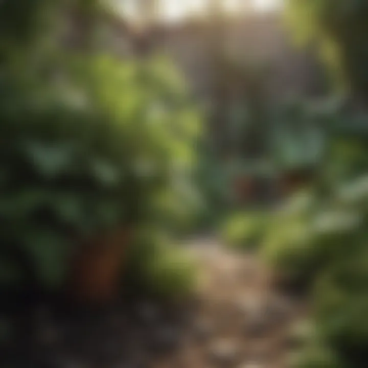 Healthy backyard plants thriving without gnats