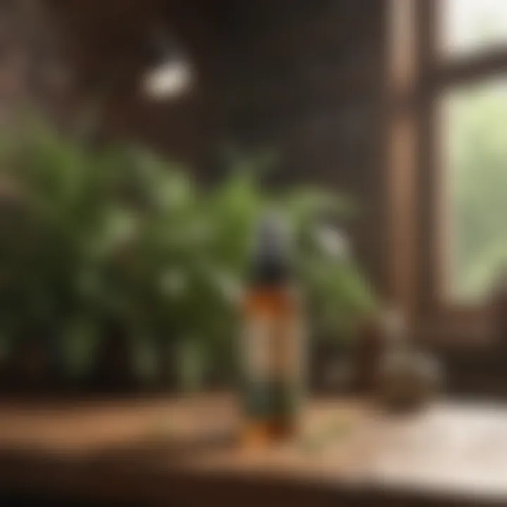 Natural insect repellent ingredients on a wooden table