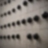 Close-up of black spots on shower tiles