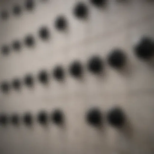 Close-up of black spots on shower tiles