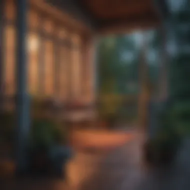 A cozy porch with a protective barrier against insects.