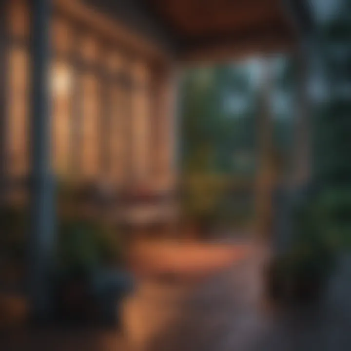 A cozy porch with a protective barrier against insects.