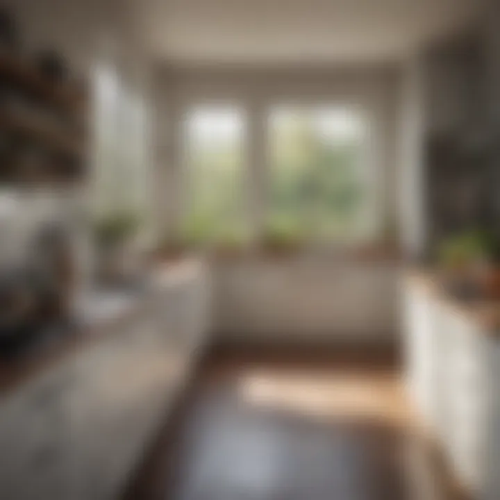 A clean kitchen with open windows and fresh ingredients