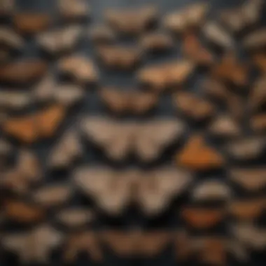 Infographic showing behavioral patterns of moths and their preferred environments.