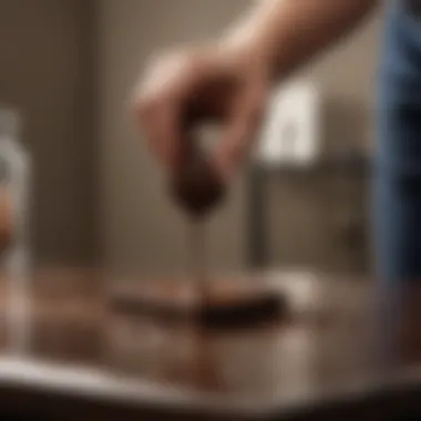 Applying Stain Remover Applying stain remover on chocolate stain