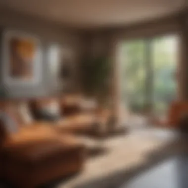 Cozy living room with warm color tones