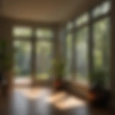 Natural sunlight streaming through windows