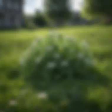 Dense clover coverage on a lawn