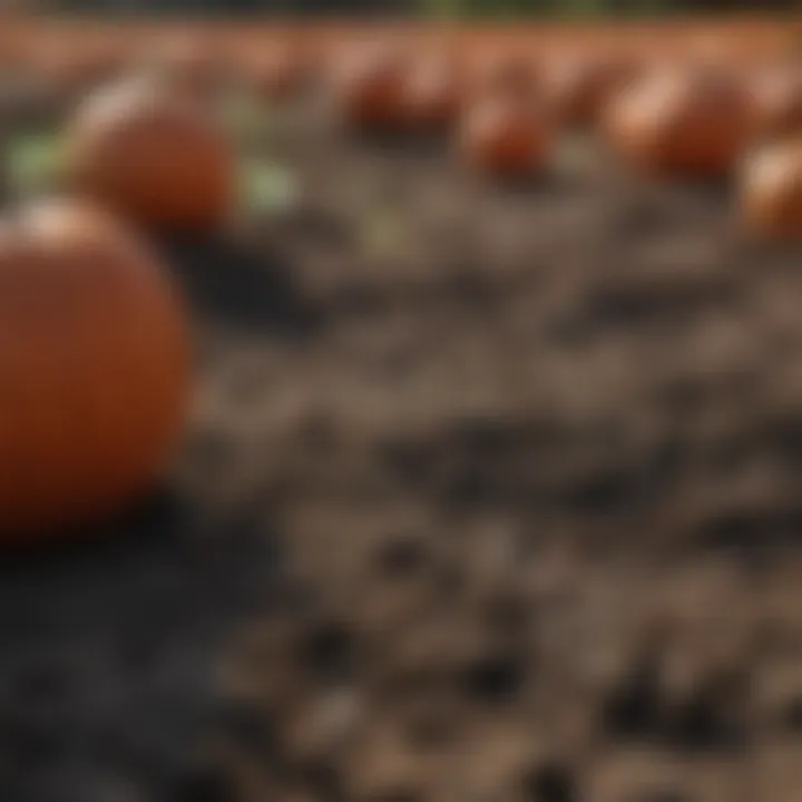 Well-prepared soil for planting pumpkins