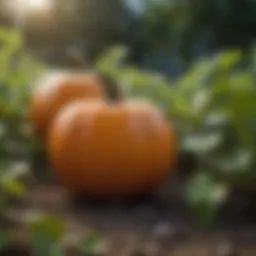 Vibrant pumpkin plants thriving in a garden