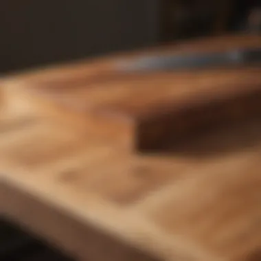 Before and after restoration of a butcher block