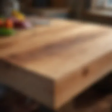 Close-up of a well-maintained butcher block