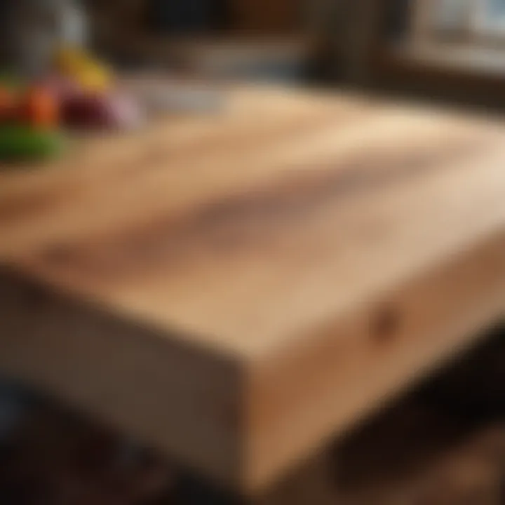 Close-up of a well-maintained butcher block