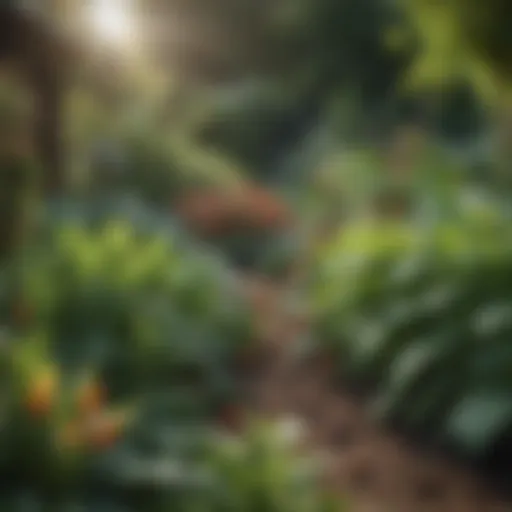 A vibrant assortment of vegetable plants thriving in a garden bed