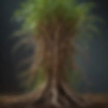 A close-up of healthy plant roots thriving due to proper fertilization