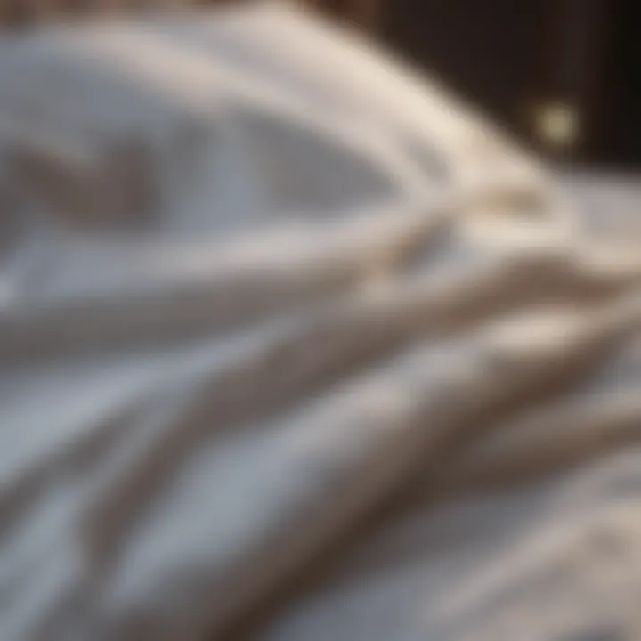 Different weave types of bed sheets displayed