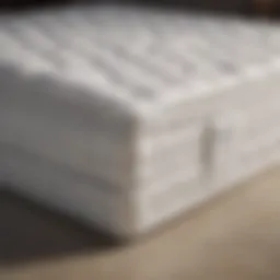 Detailed view of a firm mattress showcasing its layers and construction