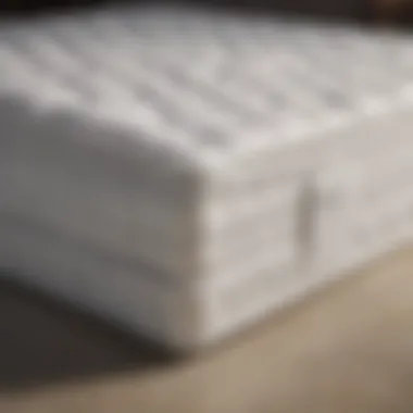 Detailed view of a firm mattress showcasing its layers and construction