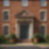 Exterior view of a classic Georgian-style house showcasing symmetry and brickwork