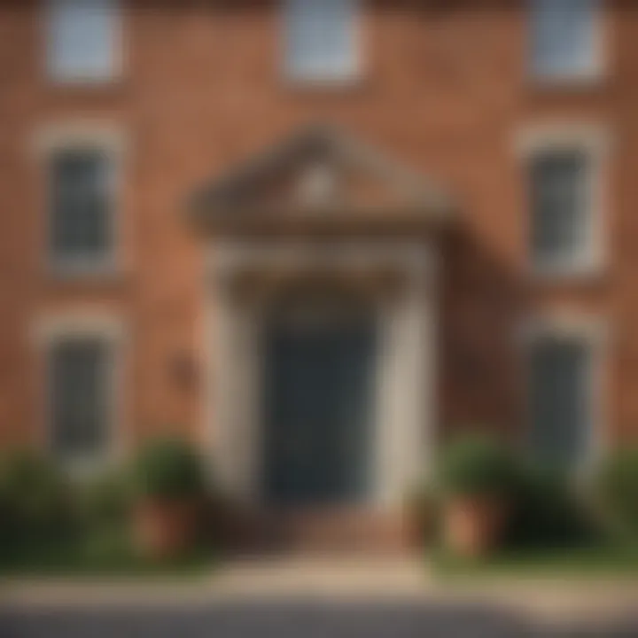 Exterior view of a classic Georgian-style house showcasing symmetry and brickwork