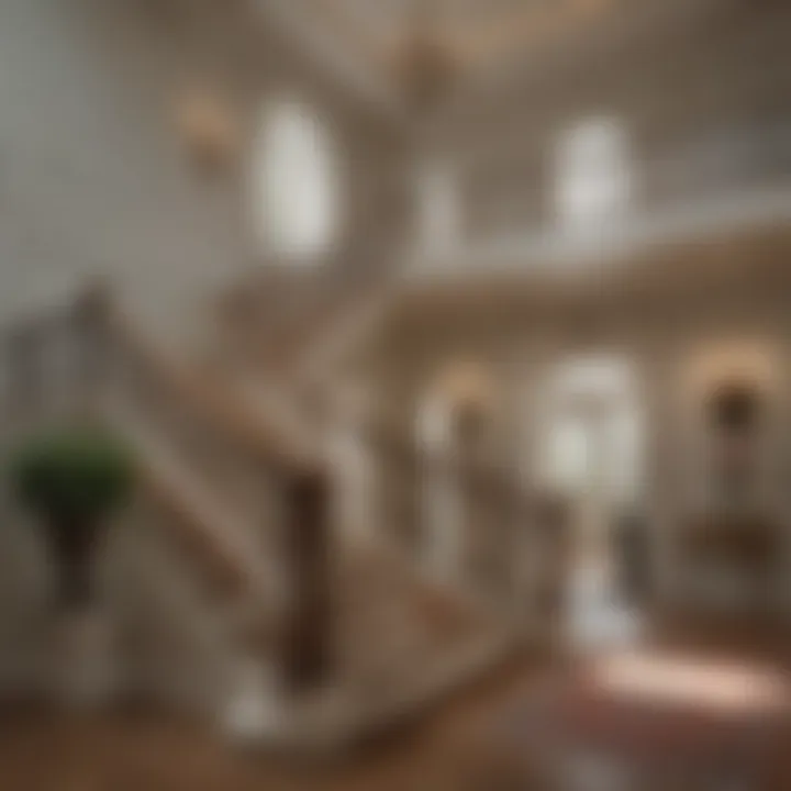 Interior of a Georgian home highlighting grand staircases and moldings