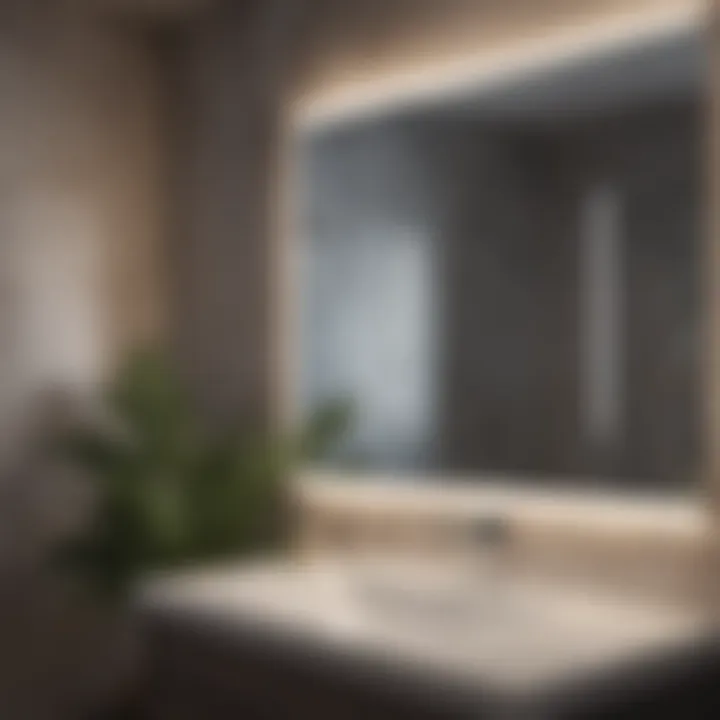 Stylish bathroom lighting enhancing mirror reflection