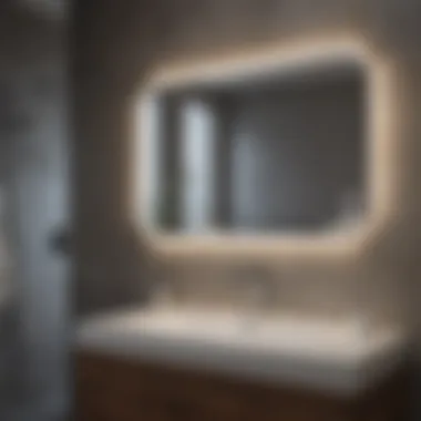 Tech-integrated bathroom mirror with digital display
