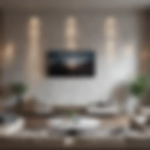 Elegant faux wall panel in a modern living room