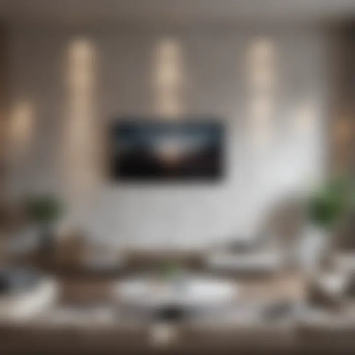 Elegant faux wall panel in a modern living room