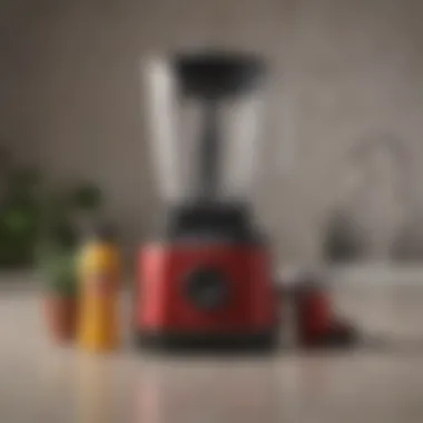 A well-maintained battery powered blender with cleaning supplies beside it