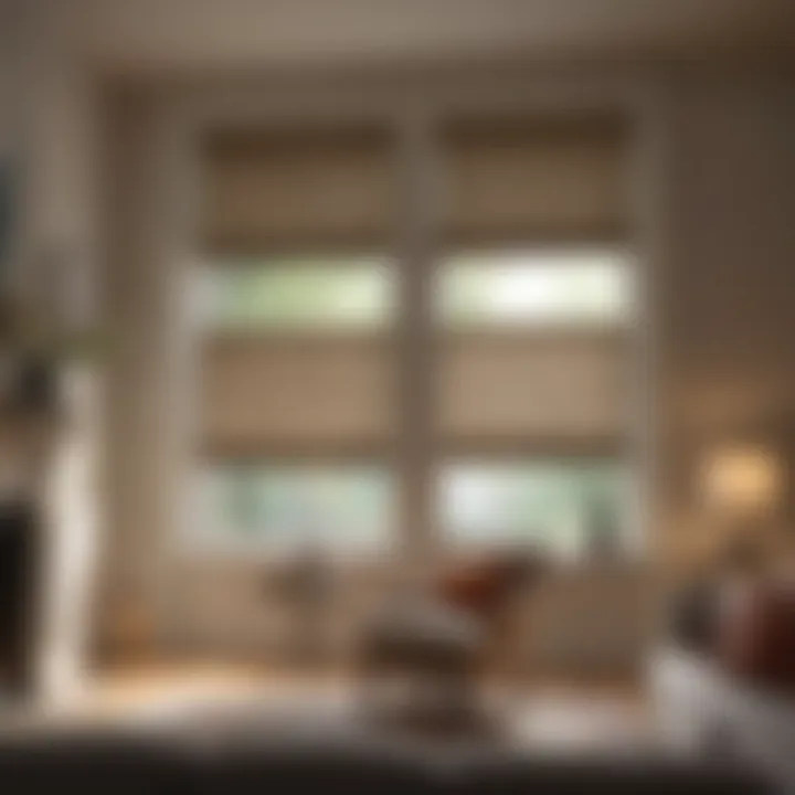 Luxurious Roman shades adorned in a cozy living space