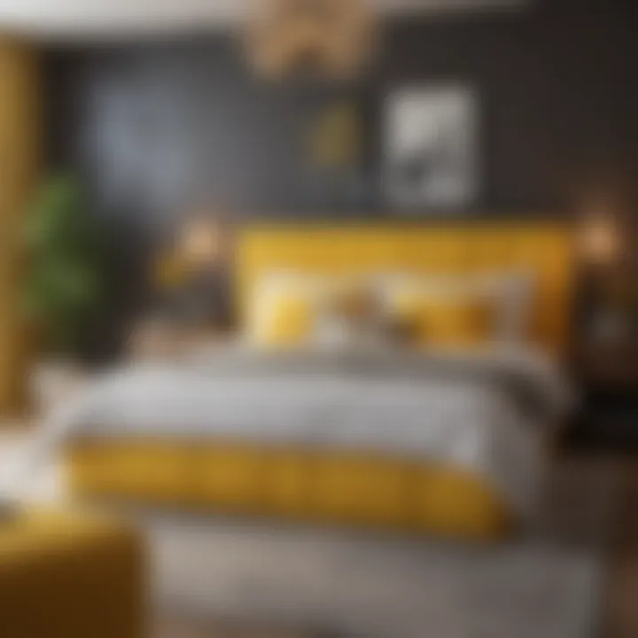 Vibrant bedroom with bold yellow accents