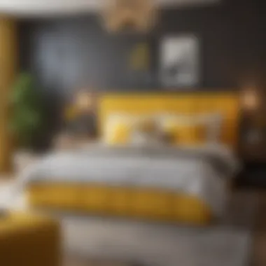 Energizing Atmosphere: Bold Yellow Accents Vibrant bedroom with bold yellow accents