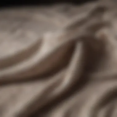 Close-up of fabric types used in bedding and towels