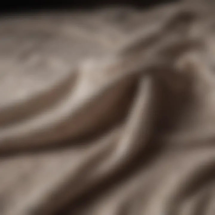 Close-up of fabric types used in bedding and towels