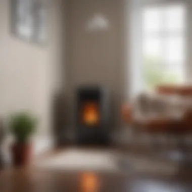 Energy-efficient heater next to a cozy reading nook