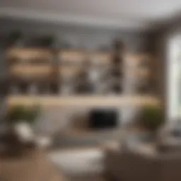 Modern built-in shelving in a stylish living room