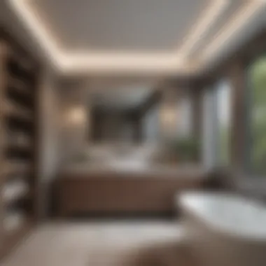 Spa-Like Retreat: Ceiling-Height Storage in the Bathroom Luxurious bathroom with ceiling-height storage solutions