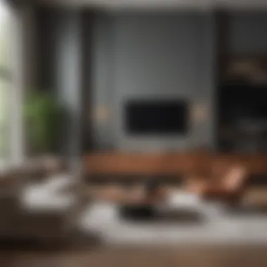 Sophisticated Living Room: Floor-to-Ceiling Cabinetry Stylish living room featuring floor-to-ceiling cabinets