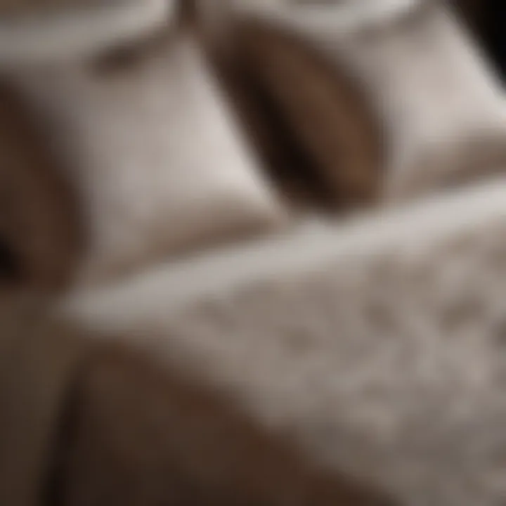 Close-up of luxurious fabric used in bed spreads