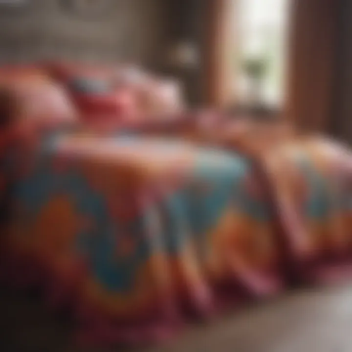 Vibrant color palette displayed through bed spreads