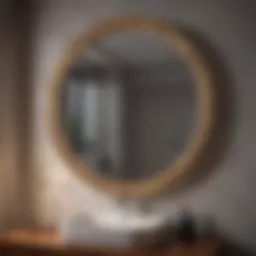 Elegant round mirror with decorative frame