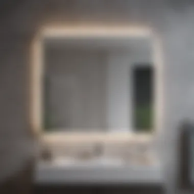 Modern minimalist bathroom mirror with LED lighting